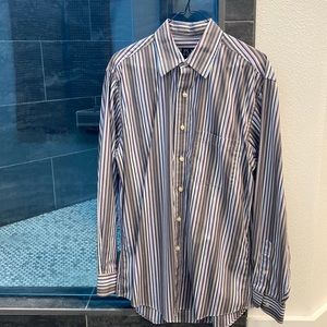Jos. A. Bank Striped Tailored Dress Shirt - Size Medium